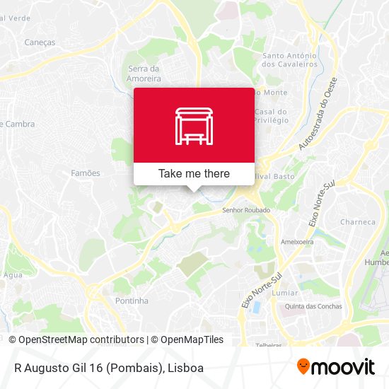 R Augusto Gil 16 (Pombais) map