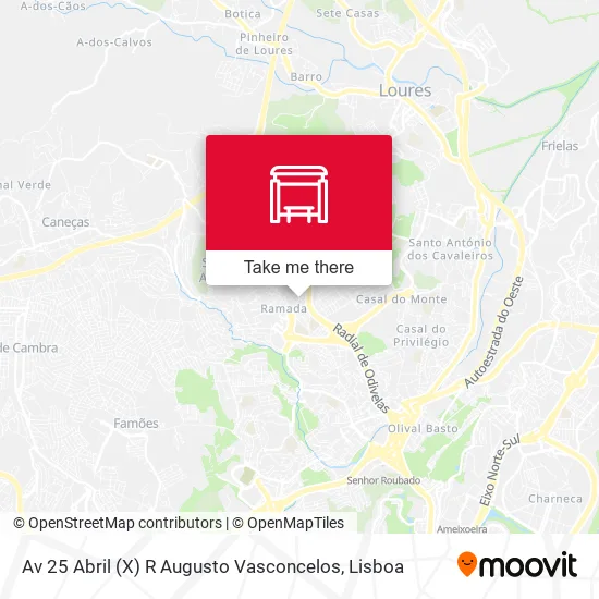 Av 25 Abril (X) R Augusto Vasconcelos map