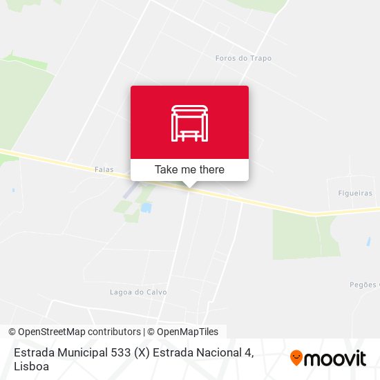 Estrada Municipal 533 (X) Estrada Nacional 4 mapa