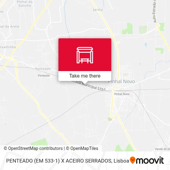 PENTEADO (EM 533-1) X ACEIRO SERRADOS map