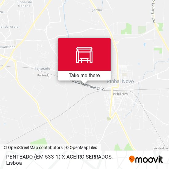 PENTEADO (EM 533-1) X ACEIRO SERRADOS mapa