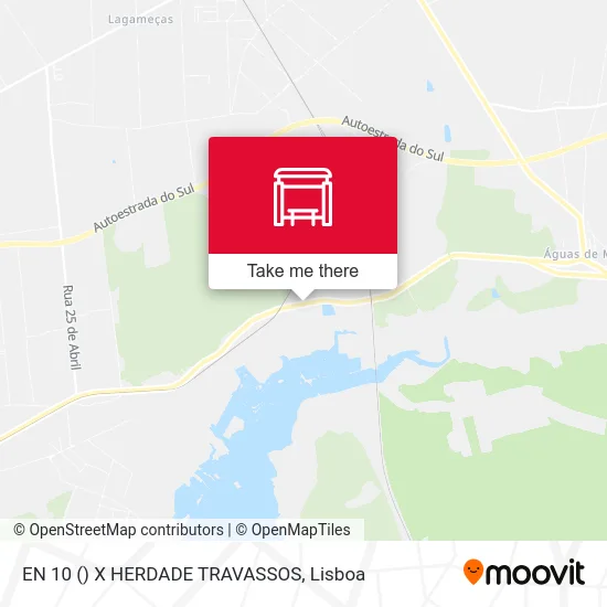 EN 10 () X HERDADE TRAVASSOS map