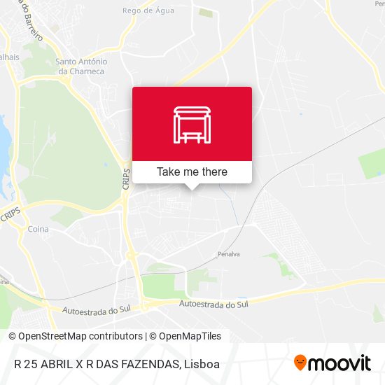 R 25 ABRIL X R DAS FAZENDAS map