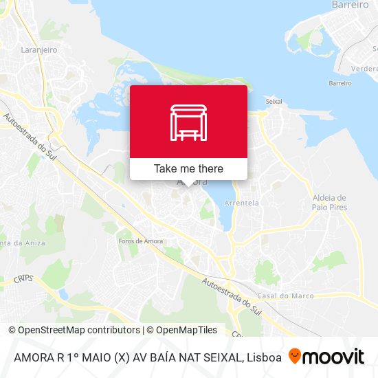 AMORA R 1º MAIO (X) AV BAÍA NAT SEIXAL map