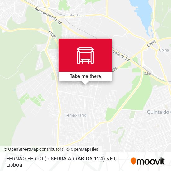 FERNÃO FERRO (R SERRA ARRÁBIDA 124) VET map