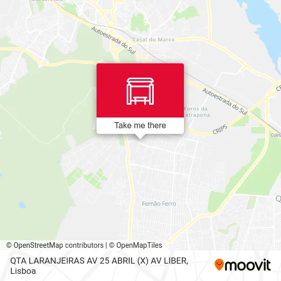 QTA LARANJEIRAS AV 25 ABRIL (X) AV LIBER map