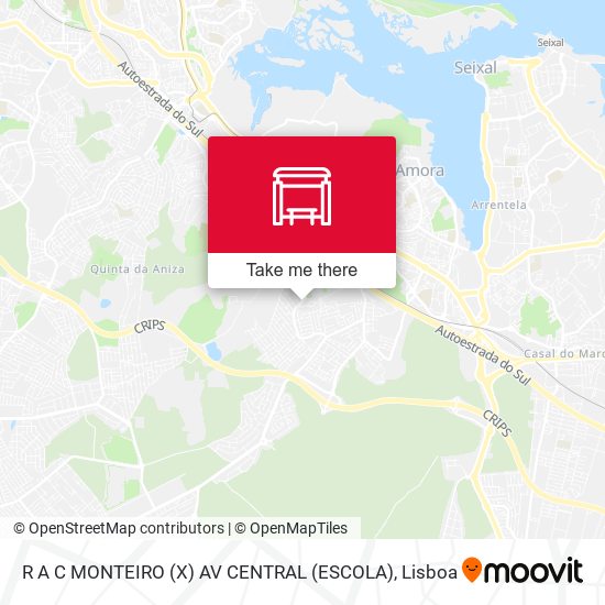 R A C MONTEIRO (X) AV CENTRAL (ESCOLA) mapa