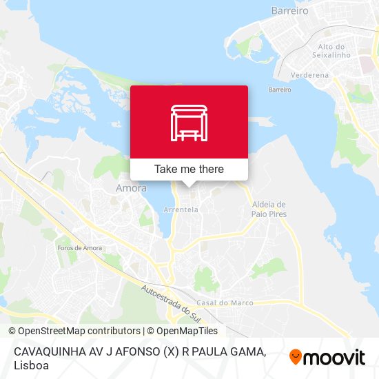 CAVAQUINHA AV J AFONSO (X) R PAULA GAMA map