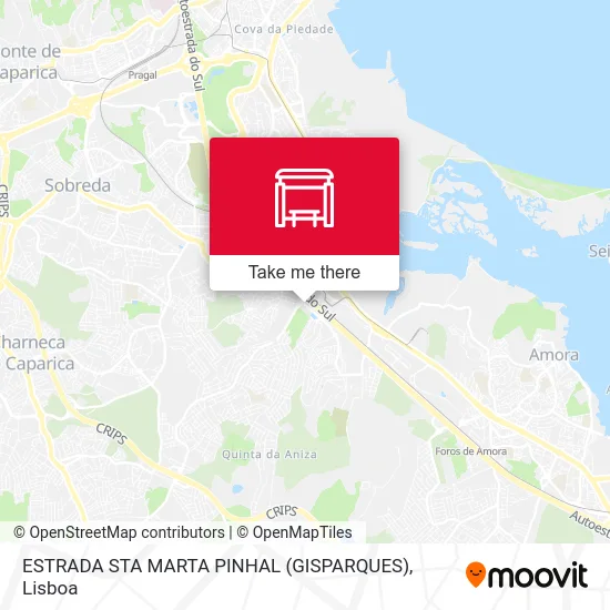 ESTRADA STA MARTA PINHAL (GISPARQUES) map