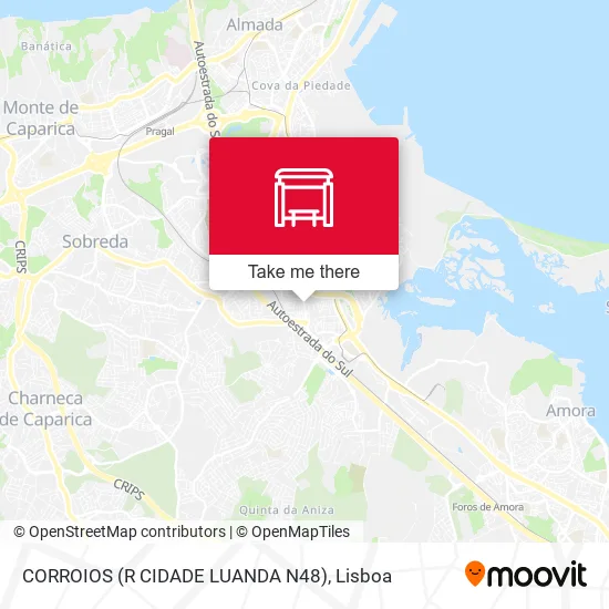 CORROIOS (R CIDADE LUANDA N48) mapa
