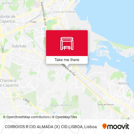 CORROIOS R CID ALMADA (X) CID LISBOA map