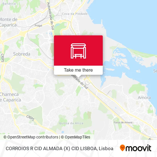 CORROIOS R CID ALMADA (X) CID LISBOA map