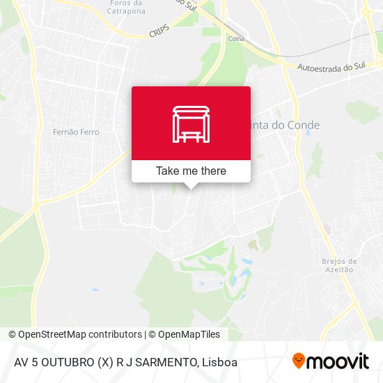 AV 5 OUTUBRO (X) R J SARMENTO map