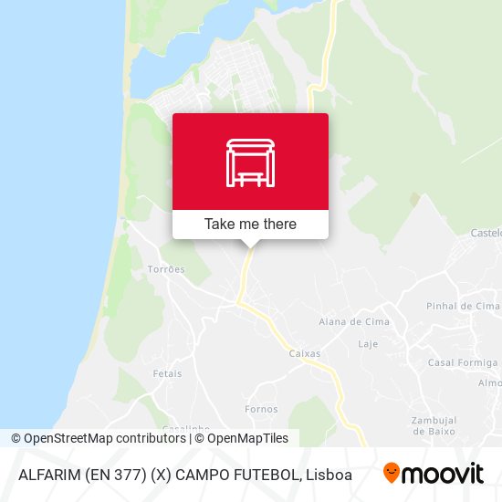 ALFARIM (EN 377) (X) CAMPO FUTEBOL mapa