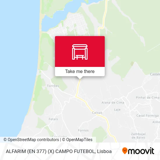 ALFARIM (EN 377) (X) CAMPO FUTEBOL map