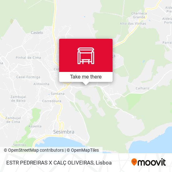 ESTR PEDREIRAS X CALÇ OLIVEIRAS map