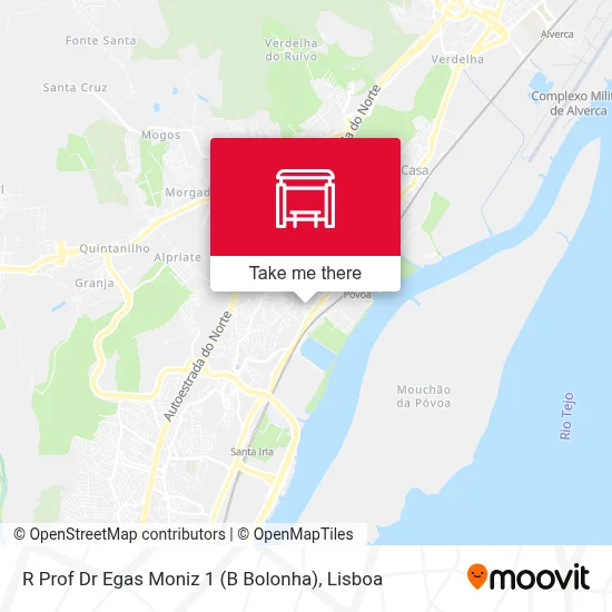 R Prof Dr Egas Moniz 1 (B Bolonha) map