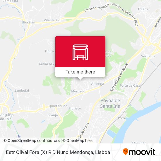 Estr Olival Fora (X) R D Nuno Mendonça mapa