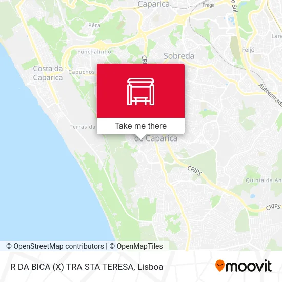 R DA BICA (X) TRA STA TERESA map