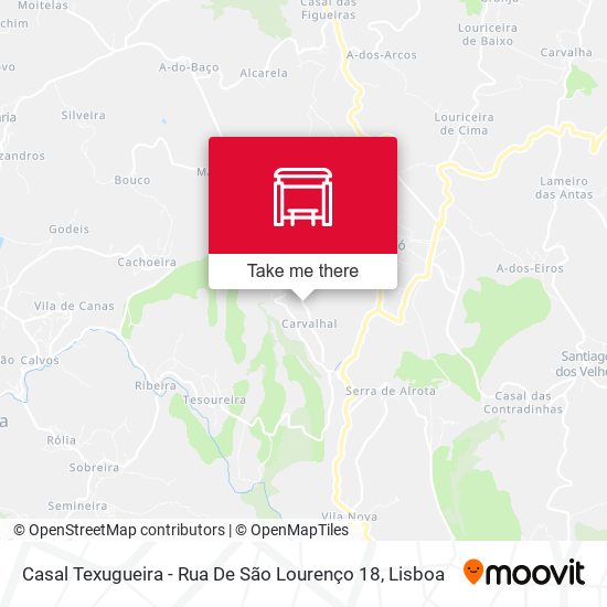 Casal Texugueira - Rua De São Lourenço 18 mapa