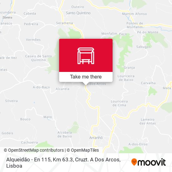 Alqueidão - En 115, Km 63.3, Cruzt. A Dos Arcos map