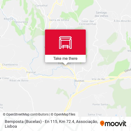 Bemposta (Bucelas) - En 115, Km 72.4, Associação mapa
