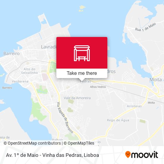 Av. 1º de Maio - Vinha das Pedras mapa