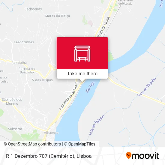R 1 Dezembro 707 (Cemitério) map