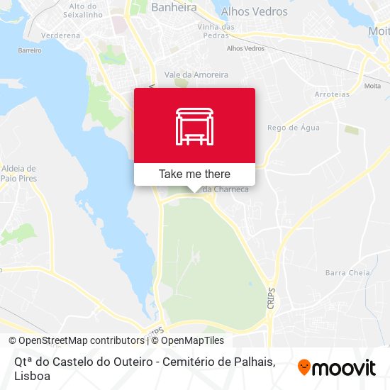 Qtª do Castelo do Outeiro - Cemitério de Palhais map