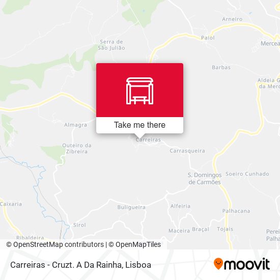 Carreiras - Cruzt. A Da Rainha mapa