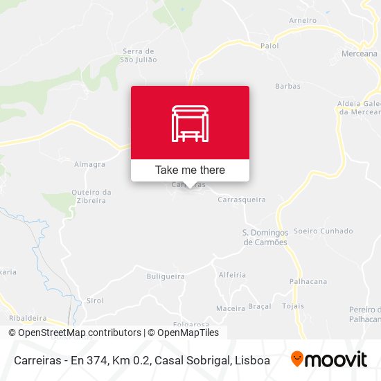 Carreiras - En 374, Km 0.2, Casal Sobrigal mapa