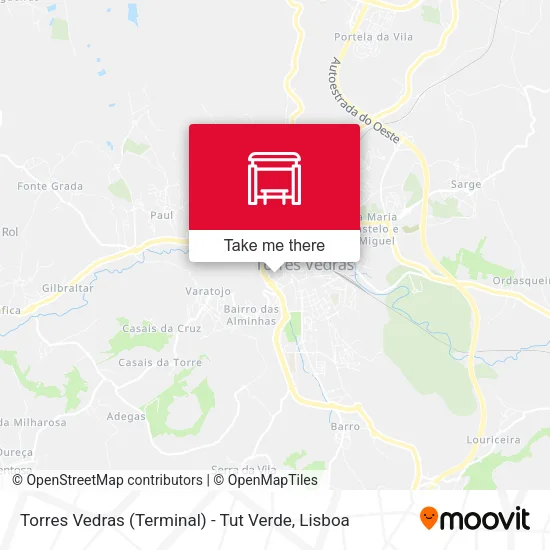 Torres Vedras (Terminal) - Tut Verde map