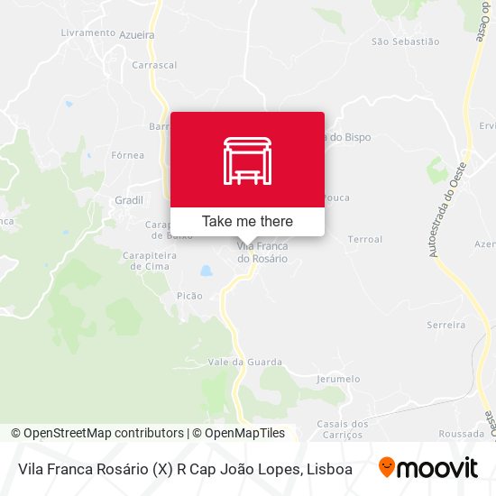 Vila Franca Rosário (X) R Cap João Lopes mapa