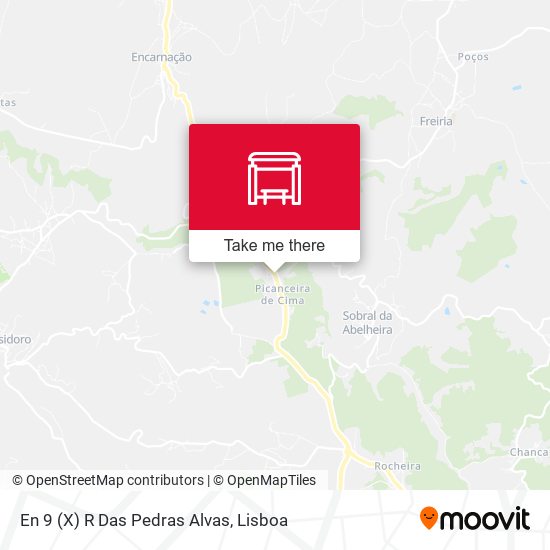 En 9 (X) R Das Pedras Alvas mapa