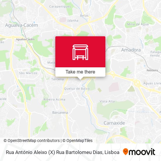 Rua António Aleixo (X) Rua Bartolomeu Dias mapa