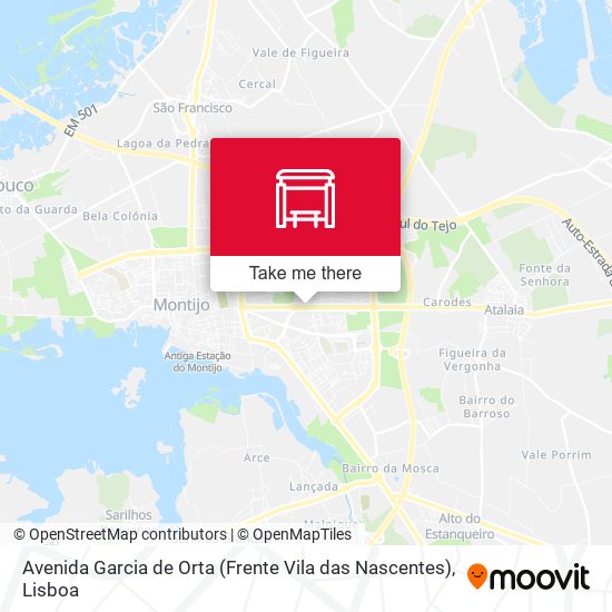 Avenida Garcia de Orta (Frente Vila das Nascentes) map