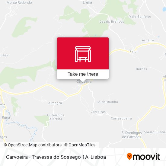 Carvoeira - Travessa do Sossego 1A mapa