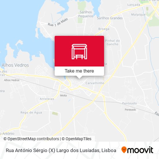 Rua António Sérgio (X) Largo dos Lusíadas mapa