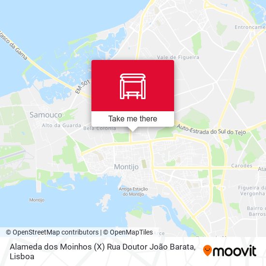 Alameda dos Moinhos (X) Rua Doutor João Barata mapa