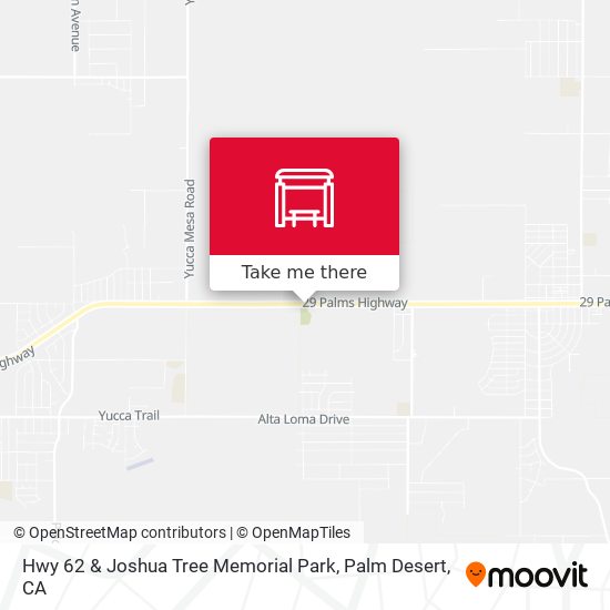 Hwy 62 & Joshua Tree Memorial Park map