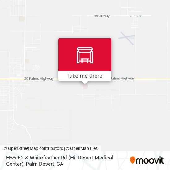 Mapa de Hwy 62 & Whitefeather Rd (Hi- Desert Medical Center)