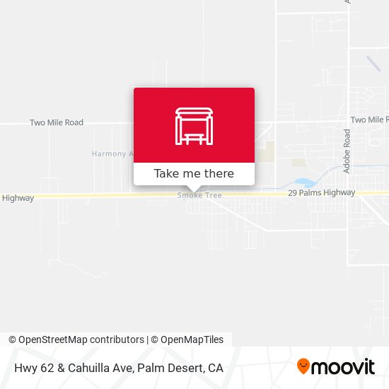 Hwy 62 & Cahuilla Ave map