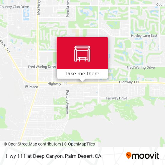 Hwy 111 at Deep Canyon map