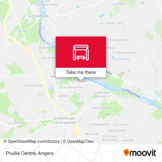 Pruillé Centre map