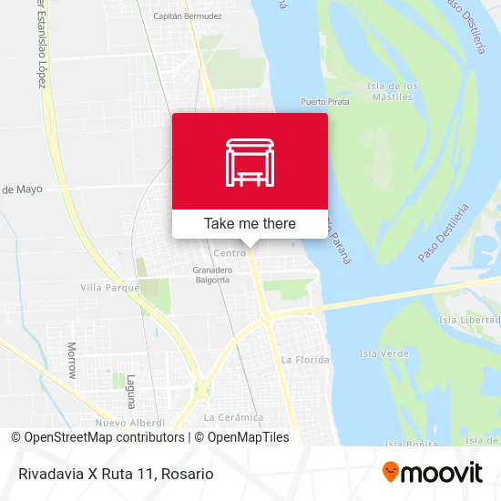 Rivadavia X Ruta 11 map