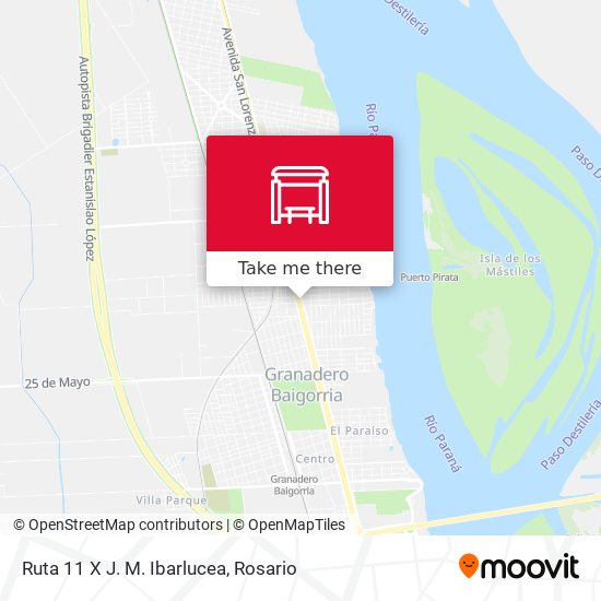 Ruta 11 X J. M. Ibarlucea map