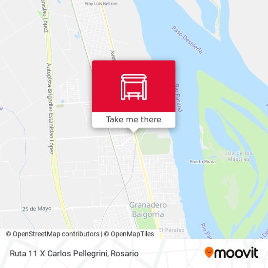 Ruta 11 X Carlos Pellegrini map