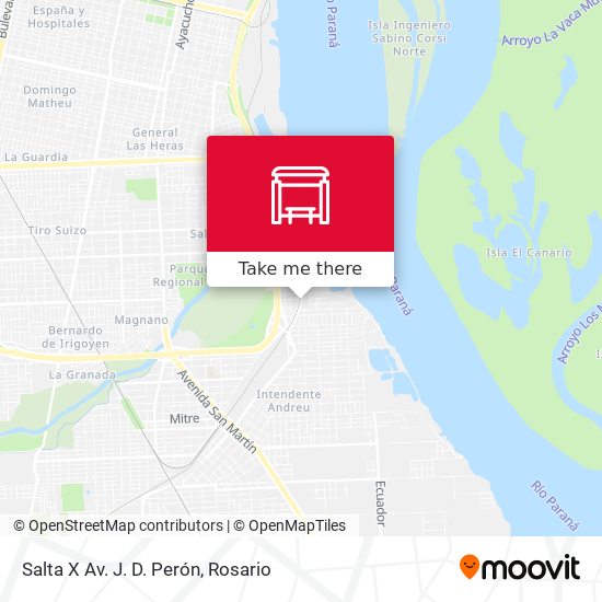 Mapa de Salta X Av. J. D. Perón