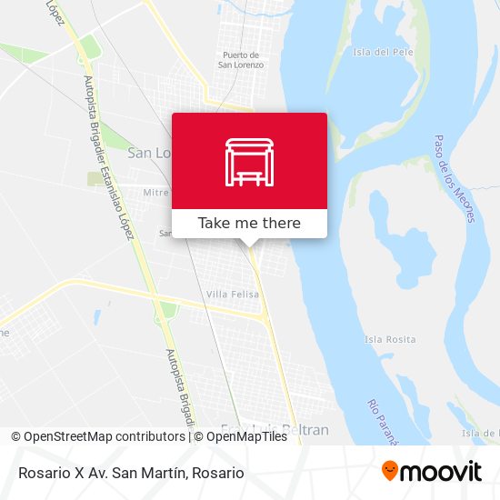 Rosario X Av. San Martín map