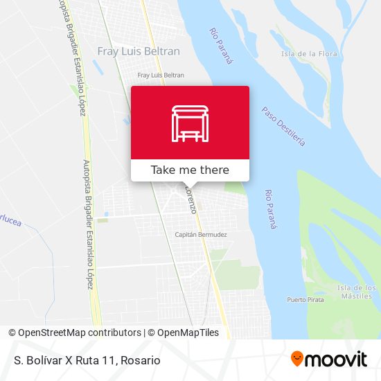 S. Bolívar X Ruta 11 map